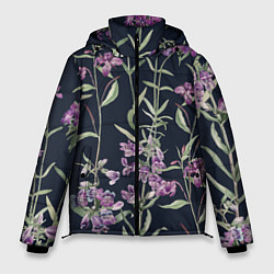 Мужская зимняя куртка Цветы Фиолетовые