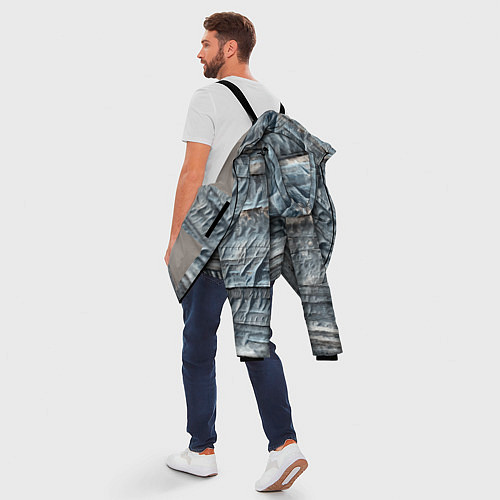 Мужская зимняя куртка Текстура скалы Mountain Stone / 3D-Светло-серый – фото 5