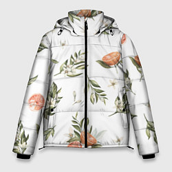 Куртка зимняя мужская Цветы Цитрусовых Мандарин, цвет: 3D-черный