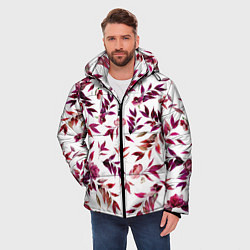 Куртка зимняя мужская Цветы Летние Розовые, цвет: 3D-красный — фото 2