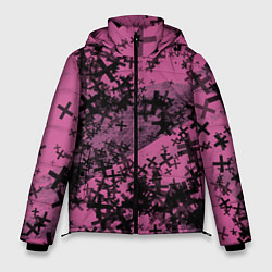 Мужская зимняя куртка Кресты и хаос На розовом Коллекция Get inspired! F