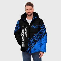 Куртка зимняя мужская СУБАРУ Racing Следы, цвет: 3D-черный — фото 2