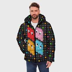Куртка зимняя мужская Pac-man пиксели, цвет: 3D-красный — фото 2