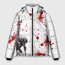 Куртка зимняя мужская Смерти подобно - кричит и кровь изо рта, цвет: 3D-красный