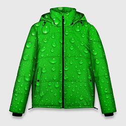 Куртка зимняя мужская Зеленый фон с росой, цвет: 3D-красный