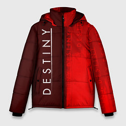 Куртка зимняя мужская ДЕСТИНИ 2 в красных тонах и паттерном на фоне, цвет: 3D-черный