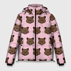 Куртка зимняя мужская Веселый медведь паттрен, цвет: 3D-светло-серый