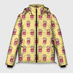 Куртка зимняя мужская Обезьянка на грибе, цвет: 3D-красный