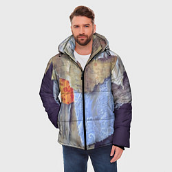 Куртка зимняя мужская Разноцветные лоскуты ткани тряпка Rags hanging on, цвет: 3D-светло-серый — фото 2