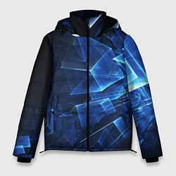 Куртка зимняя мужская Abstract geometric Прозрачные синие голографически, цвет: 3D-черный