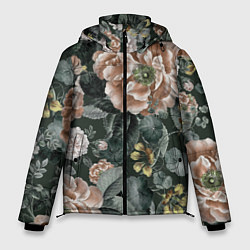 Мужская зимняя куртка Цветы Анемоны Ночного Сада