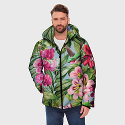 Куртка зимняя мужская Цветы Эдема, цвет: 3D-черный — фото 2