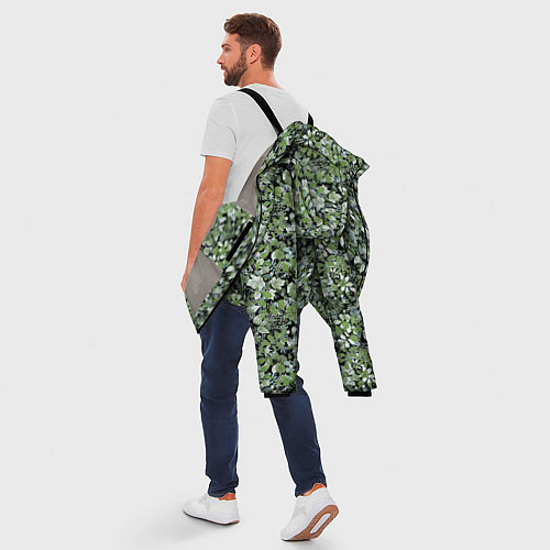 Мужская зимняя куртка Летний лесной камуфляж в зеленых тонах / 3D-Светло-серый – фото 5