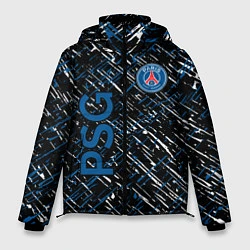 Куртка зимняя мужская Псж синие белые чёрточки, цвет: 3D-красный