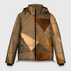Куртка зимняя мужская Золотые 3D треугольники, цвет: 3D-черный