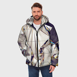 Куртка зимняя мужская 3D бриллианты, цвет: 3D-светло-серый — фото 2