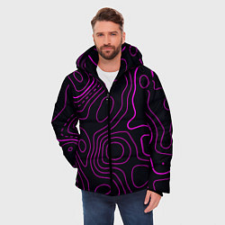 Куртка зимняя мужская THE ILLUSION OF PURPLE LINES, цвет: 3D-черный — фото 2