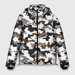 Куртка зимняя мужская Камуфляж Чёрно-Белый Camouflage Black-White, цвет: 3D-светло-серый