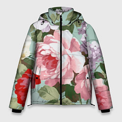 Куртка зимняя мужская Букет роз Лето, цвет: 3D-красный