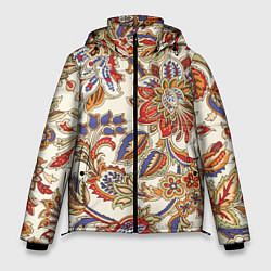 Мужская зимняя куртка Цветочный винтажный орнамент