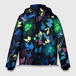 Куртка зимняя мужская Color summer night Floral pattern, цвет: 3D-светло-серый