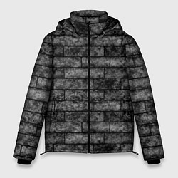 Куртка зимняя мужская Стена из черного кирпича Лофт, цвет: 3D-черный
