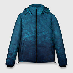 Мужская зимняя куртка Синий абстрактный мраморный узор