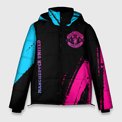 Куртка зимняя мужская Manchester United Neon Gradient, цвет: 3D-черный