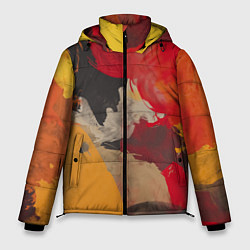 Куртка зимняя мужская Мазки Акварелью, цвет: 3D-светло-серый