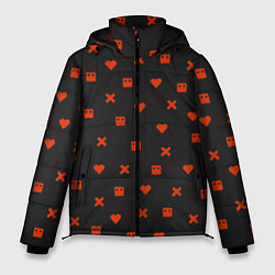 Куртка зимняя мужская Love Death and Robots red pattern, цвет: 3D-черный