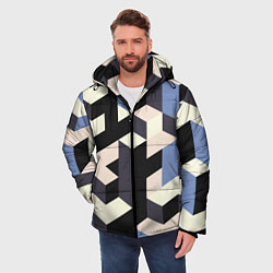 Куртка зимняя мужская Изометрическая Мозаика, цвет: 3D-светло-серый — фото 2