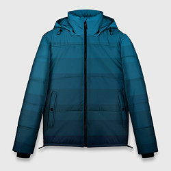 Куртка зимняя мужская Blue stripes gradient, цвет: 3D-светло-серый