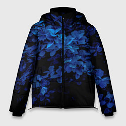 Куртка зимняя мужская BLUE FLOWERS Синие цветы, цвет: 3D-черный