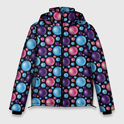 Куртка зимняя мужская Разноцветные яркие объемные шарики, цвет: 3D-черный