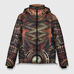 Куртка зимняя мужская Mechanical device in Steampunk Retro style, цвет: 3D-черный