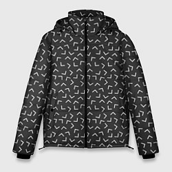 Куртка зимняя мужская Угловые Фигуры На Чёрном Фоне, цвет: 3D-черный