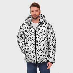Куртка зимняя мужская Географические Формы На Белом Фоне, цвет: 3D-красный — фото 2