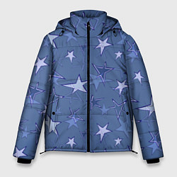Мужская зимняя куртка Gray-Blue Star Pattern