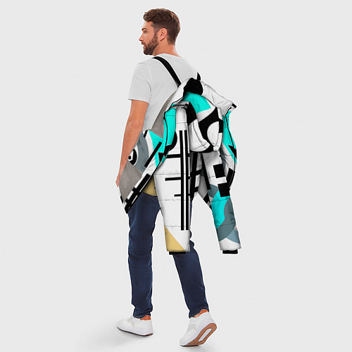 Мужская зимняя куртка Абстрактный современный дизайн / 3D-Светло-серый – фото 5