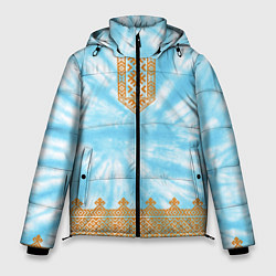 Куртка зимняя мужская Славянская тай-дай рубаха, цвет: 3D-черный