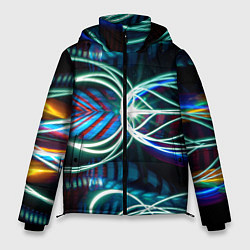 Куртка зимняя мужская Неоновые лучи - Светло-синий, цвет: 3D-светло-серый