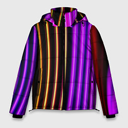 Мужская зимняя куртка Неоновые линейные фонари - Фиолетовый