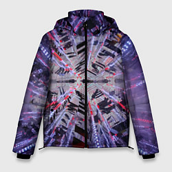 Мужская зимняя куртка Неоновый абстрактный коридор - Фиолетовый