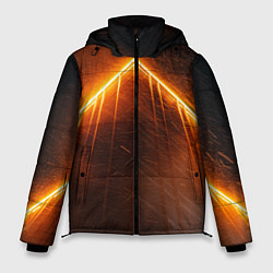 Куртка зимняя мужская Неоновая крыша здания - Оранжевый, цвет: 3D-светло-серый