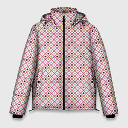 Куртка зимняя мужская Кружки и ромбики, цвет: 3D-светло-серый