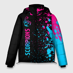 Куртка зимняя мужская Scorpions - Neon Gradient, цвет: 3D-черный
