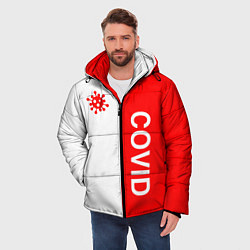 Куртка зимняя мужская COVID - ВИРУС, цвет: 3D-светло-серый — фото 2