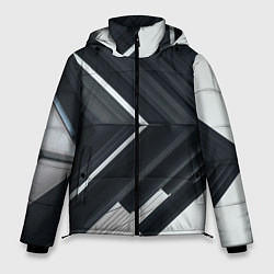 Мужская зимняя куртка Абстрактные геометрические линии - Белый