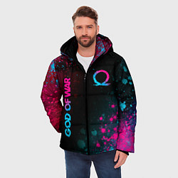 Куртка зимняя мужская God of War - neon gradient, цвет: 3D-черный — фото 2