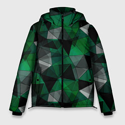 Куртка зимняя мужская Зеленый, серый и черный геометрический, цвет: 3D-светло-серый
